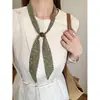Estilo Old Money Lenço de Seda Retro Paisley com Colar para Mulheres de Alto Padrão Nicho Lenço de Pescoço com Cordão para Decoração de Camisa Tendência
