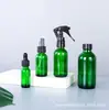 Botella de aceite esencial Boston 30ml60ml botella con gotero botella pulverizadora Botella para loción botella verde a prueba de luz sub-botella cosmética