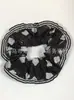 Elástico de Cabelo Scrunchie Listrado com Renda Estilo Coreano para Mulheres, Acessório de Cabelo Suave e Elegante, Elástico de Cabelo Scrunchie Estilo Coreano