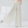 Dança Moderna Unissex Roupa de Prática Novo Estilo Camisa com Gola e Fita Conjunto de Calças Largas Zen Cura Meditação
