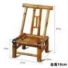 Silla tejida de bambú con respaldo, Silla de bambú hecha a mano estilo chino tradicional, Silla de patio vintage para refrescarse, Fotografía, Silla de comedor, Taburete de bambú