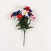 Flores Artificiais Dia da Independência Memorial Vermelho Branco Azul Buquê Cemitério Bandeira Americana Dia dos Veteranos Decoração de Casa