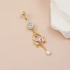 En stock Venta Caliente Piercing Corporal Humano Uña de Ombligo Flor Gota de Agua Set Anillo de Ombligo de Circonita Moda Personalizada Hebilla de Ombligo de Chica Popular