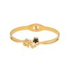 [Ice Meng] Pulsera de acero inoxidable con diseño de mariposa y diamantes blancos, con lazo de hojas, joyería transfronteriza B611