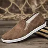 Zapatos de tela al por mayor transfronterizos, zapatos casuales para hombre sin cordones con suela multicapa, zapatos perezosos de primavera para papá, zapatos planos de tela con suela blanda
