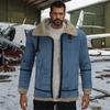 Producto Nuevo Transfronterizo 2024 Abrigo para Hombre Amazon de Longitud Media Jacket Gruesa de Ante Sintético con Piel Sintética Estilo Casual Japonés y Coreano