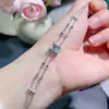 Pulsera de Aguamarina Pura Natural con Impresionante Forma de Cristal y Artesanía, Chapado en Plata de Ley S925, Transmisión en Vivo en Douyin