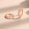 Aretes plata 925 diseño geométrico doble capa aretes de diamantes moda nicho japonés y coreano aretes de alta gama al por mayor