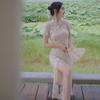 Vestido cheongsam con abertura mejorada, estilo nacional, bordado con fragancia de loto, verano 2022, nuevo estilo, aspecto adelgazante