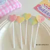 Brillo Lentejuela Corazón Estrella Rosa Princesa Niña Decoración de Pastel Enchufe Mesa de Postres Estrella de Cinco Puntas Tarjeta Enchufe