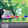 Tendencia nuevo flocado rosa coche sacudiendo la cabeza pequeños adornos decoraciones de primavera panel de instrumentos accesorios de coche ventana