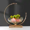 Prato de Frutas de Vidro de Luxo Leve Prato Nórdico para Lanches Doces Frutas Secas Prato de Frutas de Ferro Doméstico Sala de Estar Moderna Mesa de Centro Bacia para Doces