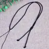 Colar Ajustável de Corda com Nó Plano Espesso Estendido Vermelho e Preto Feito à Mão Corda Étnica Vermelha Cordão Colar