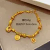 Pulseira de Cobre Banhado a Ouro Trevo de Quatro Folhas para Mulheres com Design Único, Anel de Corrida Ovo de Pombo Diamante Branco Pulseira de Bolha