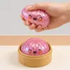 Juguete Squishy DOWMOO Cara Sonriente Rosa para Bollo, Suave y Cómodo al Tacto, Rebote Lento, Diseño Realista de Bollo, Forma Divertida