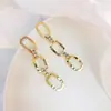 Pendientes retro europeos y americanos 2026 con pasadores de plata s925, estilo hip-hop exagerado moderno dulce y genial para mujer, pendientes de cadena minimalistas ins