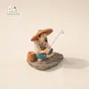 Figura Original de Anciano Pescador Estilo Antiguo Micro Paisaje Adorno de Resina Decoración Creativa Jardín Rocalla de Resina Bonsái