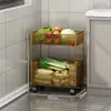 Estante de Almacenamiento de Verduras para Piso de Casa Cocina Cesta de Almacenamiento de Cebolleta Jengibre Ajo Balcón Pasillo Cesta de Almacenamiento de Frutas y Verduras Camote