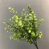 Flores Artificiales de Gran Venta Transfronteriza, Hojas de Eucalipto de 7 Ramas, Hojas de Dinero, Planta Decoración para el Hogar, Vegetación Artificial, Flores Falsas
