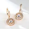 Pendientes de Encaje Calado Redondos con Diamante Blanco Color Dorado Champagne Transfronterizos Europeos y Americanos Moda Otoño e Invierno Circonita Micropavimentada Accesorios Versátiles