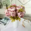 Peonía de 13 Cabezas Flor de Simulación Envuelta en Núcleo Europeo Flor de Peonía Hogar Boda Versión Mejorada Transfronteriza Rosa Occidental Flor Artificial