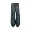 Yidao Vintage 2026 Otoño Nuevo Retro Americano Lavado Desgastado Bigotes de Gato Curvos Holgados Pierna Ancha Pantalones de Mezclilla
