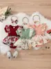 Ropa de bebé vestido de una pieza, mameluco de triángulo con lazo de encaje floral para bebé, mameluco de algodón de manga corta de 120g