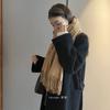 Directamente del Fabricante, Bufanda Versátil de Color Sólido para Mujer, Nuevo Chal Grande de Abrigo de Invierno 2025, Bufanda de Cuello Marrón de Alta Gama para Hombre