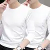 Camiseta de manga larga nueva para hombre de primavera y otoño 2026, simple y casual, top básico versátil