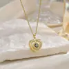 Europeo y Americano 100 Idiomas Te Amo Corazón Piedra de Proyección Colgante de Corazón Collar Lujo Accesible Elegante Diseño de Nicho Versátil