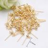 Pacote de ouro 14K pino de orelha redondo com argola joia artesanal DIY material para brincos caseiros bola de ouro brincos lisos