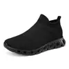 Tênis Meia de Cano Alto Tendência para Casal 2024, Leve Fly-Knit Casual Esportivo, Slip-On Unissex, Todo Preto, Transfronteiriço