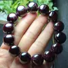 Pulsera de Granate Natural Partículas Grandes Rojo Vino Negro para Hombre y Mujer Pulsera de una Vuelta Joyería