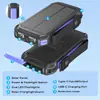 Batería externa solar Amazon transfronteriza 20000mAh resistente para exteriores, doble linterna, portátil, para teléfono móvil
