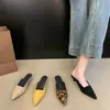 Zapatos Mule Puntiagudos Chuyuji para Mujer 2026 Nuevo Estilo Simple Europeo y Americano Moda Tacón Alto Punta Cerrada Medias Zapatillas para Uso en Exteriores