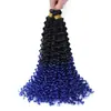 Peluca Waterdeep Degradado 100g 14 Pulgadas Cabello Rizado Ola de Agua Fibra Sintética Crochet para Cabello Artesanía Tejida a Mano Cabello Rizado