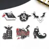 Serie Oscura Calabaza de Halloween Murciélago Lápida Libro Mágico Dijes para Zapatos Aretes de Bricolaje Collar Llavero