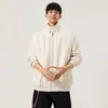 Chaqueta impermeable y cortavientos para hombre con cuello alto, bolsillos con cremallera, abrigo de corte holgado estilo americano, chaqueta con cremallera elegante y genial