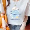 Camiseta de Manga Corta de Algodón Puro para Mujer 2025 Nuevo Diseño Casual Holgada de Media Manga Camiseta Básica