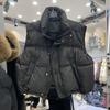 2025 Nuevo Chaleco de Plumas de Invierno para Mujer Corto Engrosado Cuello Alto Suelto Talla Grande Moda Chaleco Chaqueta