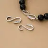 Prata de lei S925, vintage, maciço, fecho de águia de prata único, fecho de gancho de águia, pulseira masculina DIY, acessório de joia de prata, fecho grande