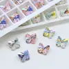 Mariposa Grande Continente Este 10*9 Coñac Rosa Decoración de Uñas con Pedrería Colorida Imitación Corte Accesorios para Pinzas de Cabello DIY
