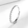 Anel simples de rede estilo coreano ins para mulheres, estilo luxo leve, versátil, temperamento, anel criativo de fileira cravejado com diamantes, anel de cauda