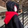 Nuevo Estilo Americano Araña Personalidad Tendencia Callejera Doble Capa Mascarilla Cárdigan Malla Hueco Sudadera con Capucha Cremallera