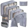 Conjunto de Bolsas de Armazenamento para Viagem Transfronteiriça com Sete ou Oito Peças, Bolsa de Armazenamento para Viagem de Negócios, Bolsa de Armazenamento de Grande Capacidade, Conjunto de Armazenamento à Prova d'Água