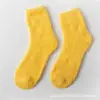 Calcetines Pantufla de Felpa Suave para Mujer Amazon Calcetines para Dormir en Casa Calcetines de Forro Polar Coral Calcetines de Color Caramelo de Media Pantorrilla Transfronterizo