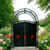 Portão de Pátio Estilo Europeu Arco de Portão Treliça para Flores Trepadeiras ao Ar Livre Jardim Arte em Ferro Arco de Portão Villa Rosa Flores Frescas Estrutura para Trepadeiras