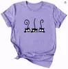 Moda Feminina de Comércio Exterior Tops E-commerce Transfronteiriço Amazon Camiseta de Algodão Colorida Estampada