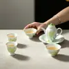 Taza de té verde Mojing Youtian Yixing Colección Serie Lirio Juego de té Kung Fu para uso doméstico: Tetera, Gaiwan, Bandeja de té, Taza de té, Taza de café