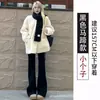 [Chanel] Calças pretas flare de outono para mulheres, cintura alta, modeladoras, para baixinhas, conjunto estilo coreano, calças levemente flare para mulheres